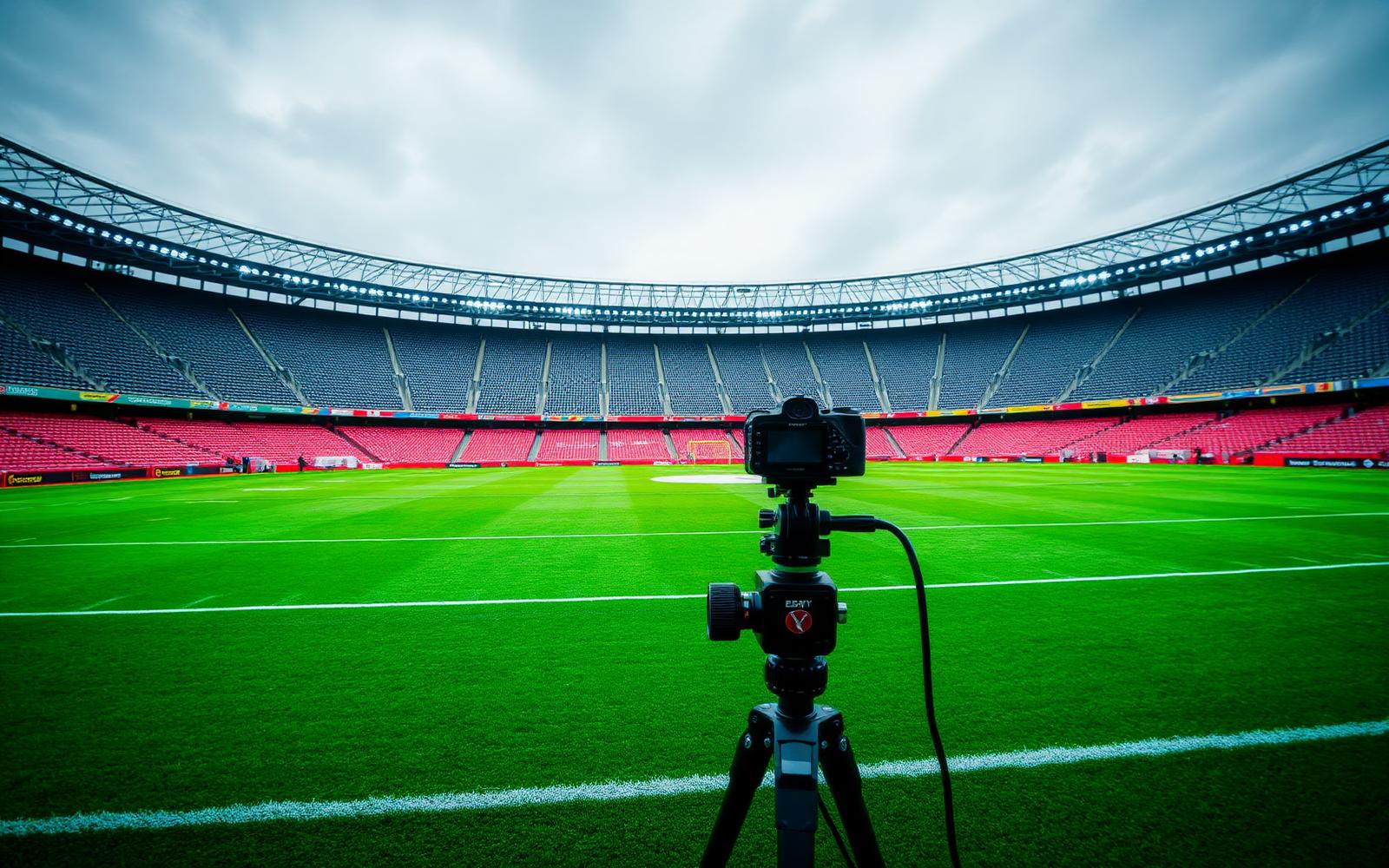 Camera-opstelling in een stadion